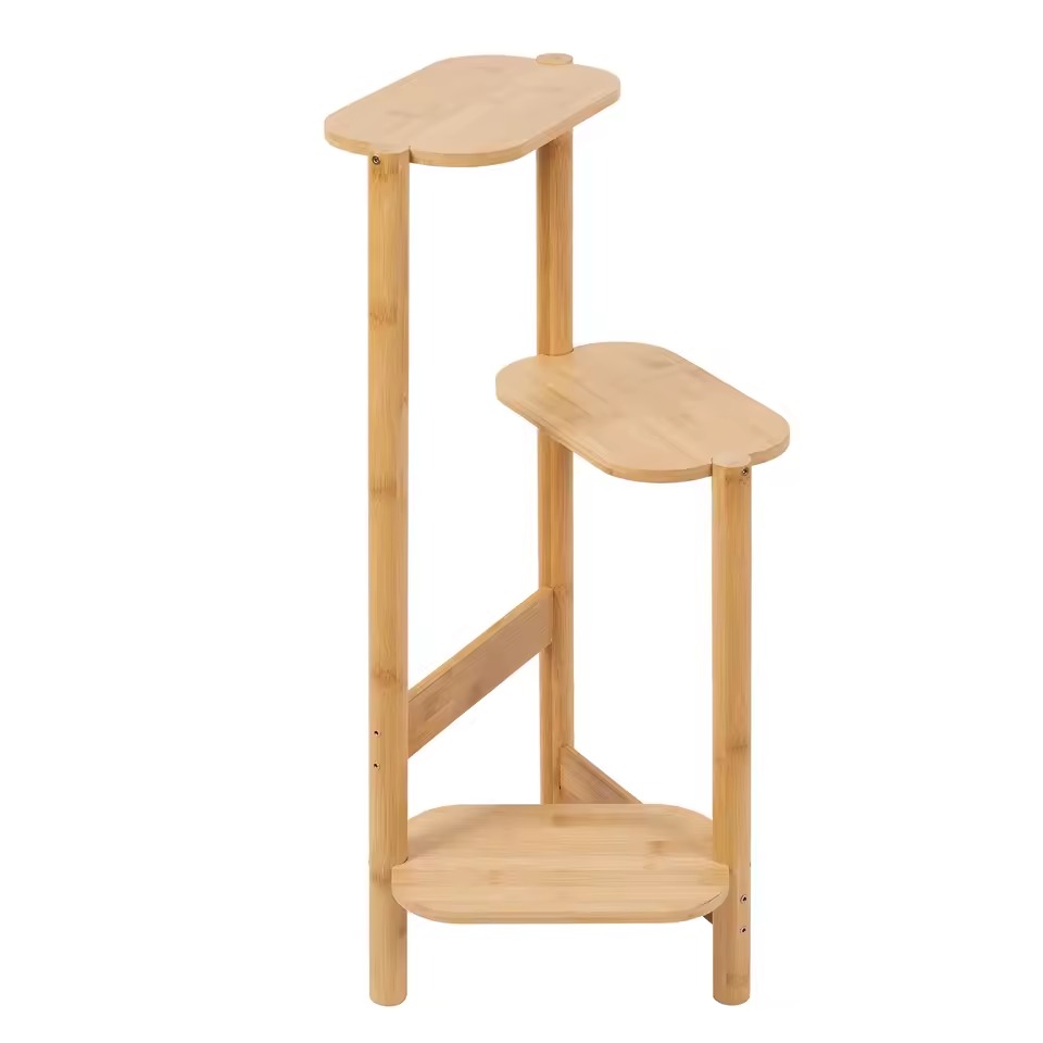 3 Tier Plant Stand Corner Bamboo Plant Shelf Rack Pot Stand Holder Indoor Plant Ladder Shelf Flower Display Rack